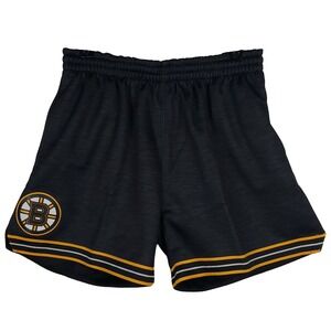 Boston Bruins Mitchell & Ness NHL Womens Jersey Shorts Cut Fabric Logo Black New